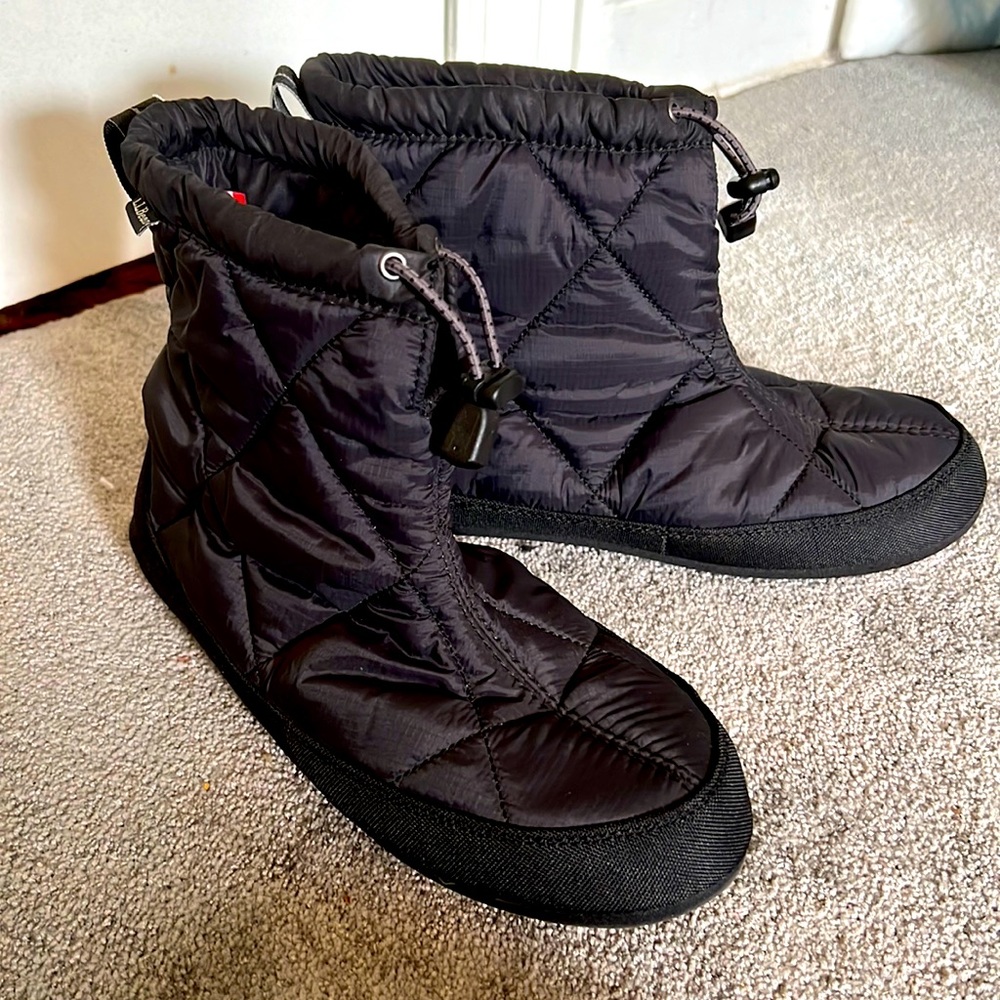 LL Bean Primaloft Camp booties black sz 8
